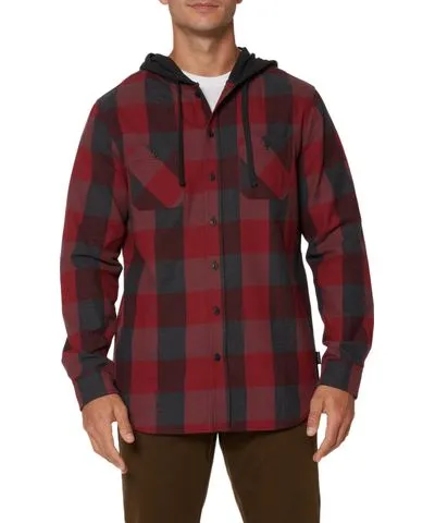 8/10/2022 UNIONBAY | Flame Red Plaid Flannel Hoodies for Men