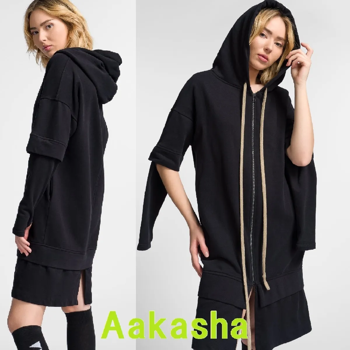 Aakasha  |Street Style Long Sleeves Plain Cotton Medium Handmade Khaki