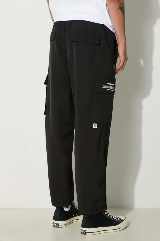 AAPE trousers men's black color AAPPTMA663XXM