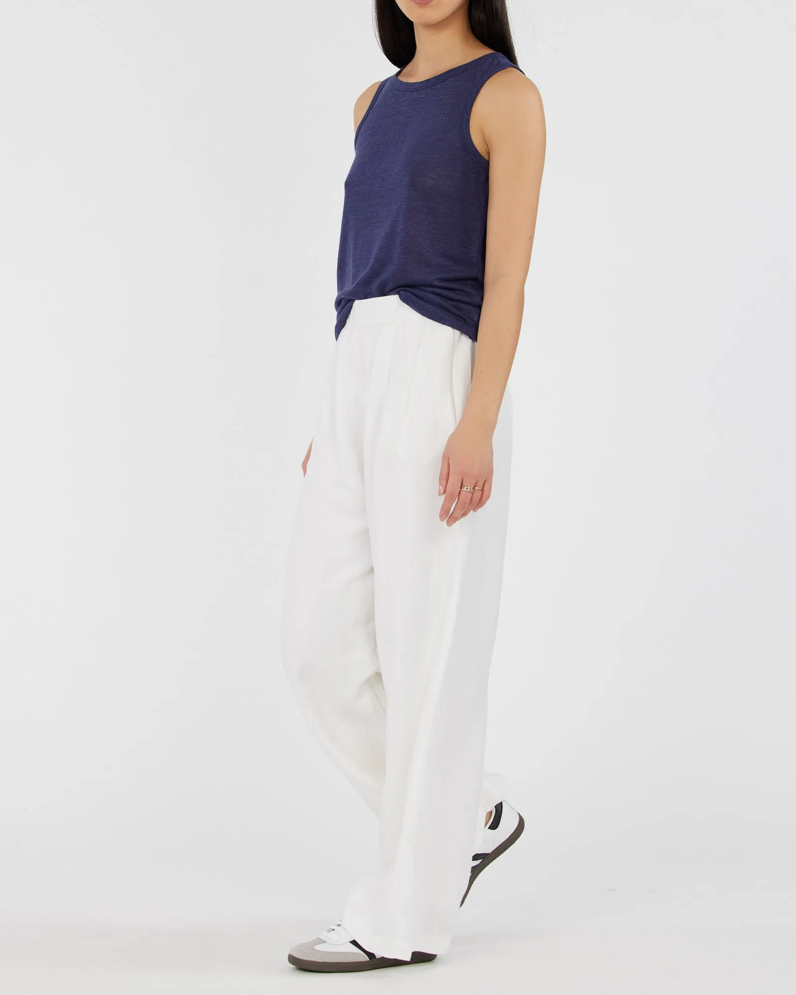 Aceline Linen Jersey Tank - Sea