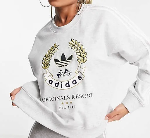 adidas  |Crew Neck Sweat Street Style Long Sleeves Plain Cotton