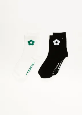 AFENDS Womens Blossom - Socks Two Pack - White / Black