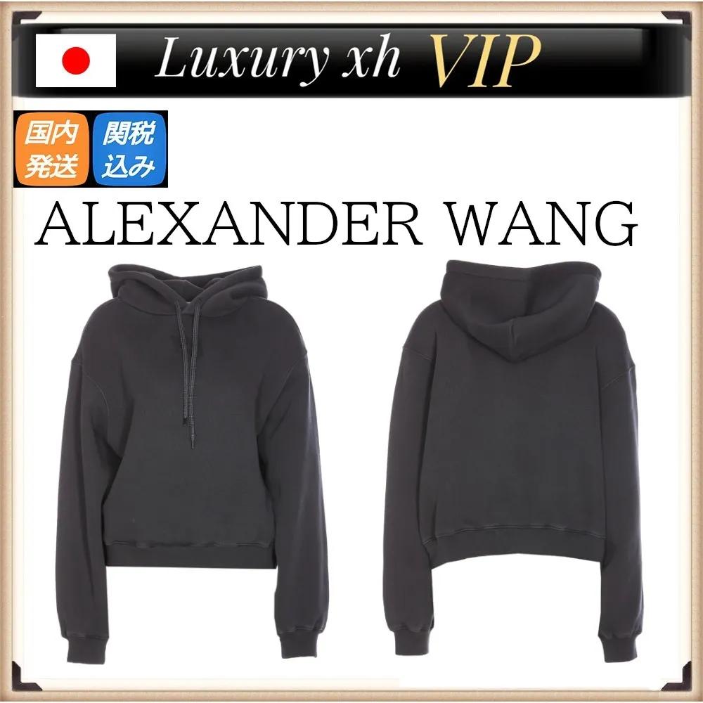 Alexander Wang  |Blended Fabrics Street Style Long Sleeves Plain Cotton Logo