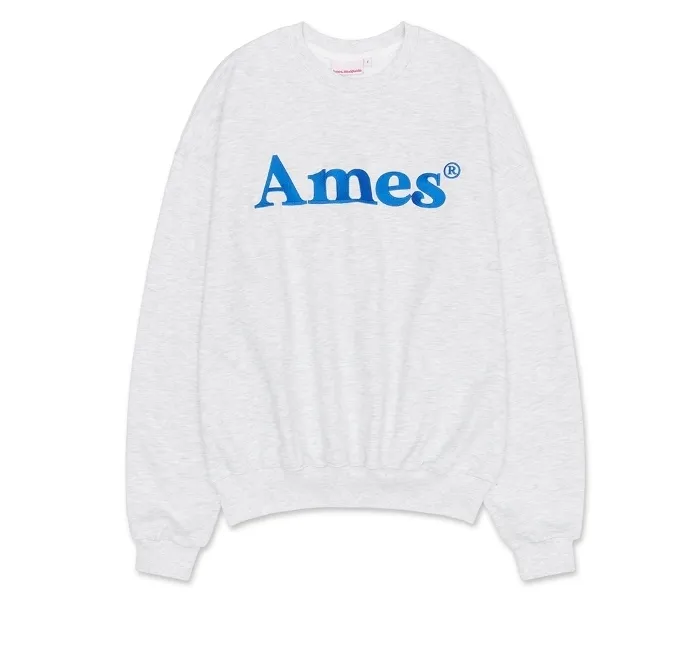 AMES-WORLDWIDE  |Unisex Street Style Plain Oversized Long Sleeve T-shirt Logo