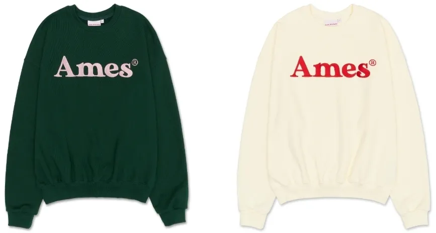 AMES-WORLDWIDE  |Unisex Street Style Plain Oversized Long Sleeve T-shirt Logo