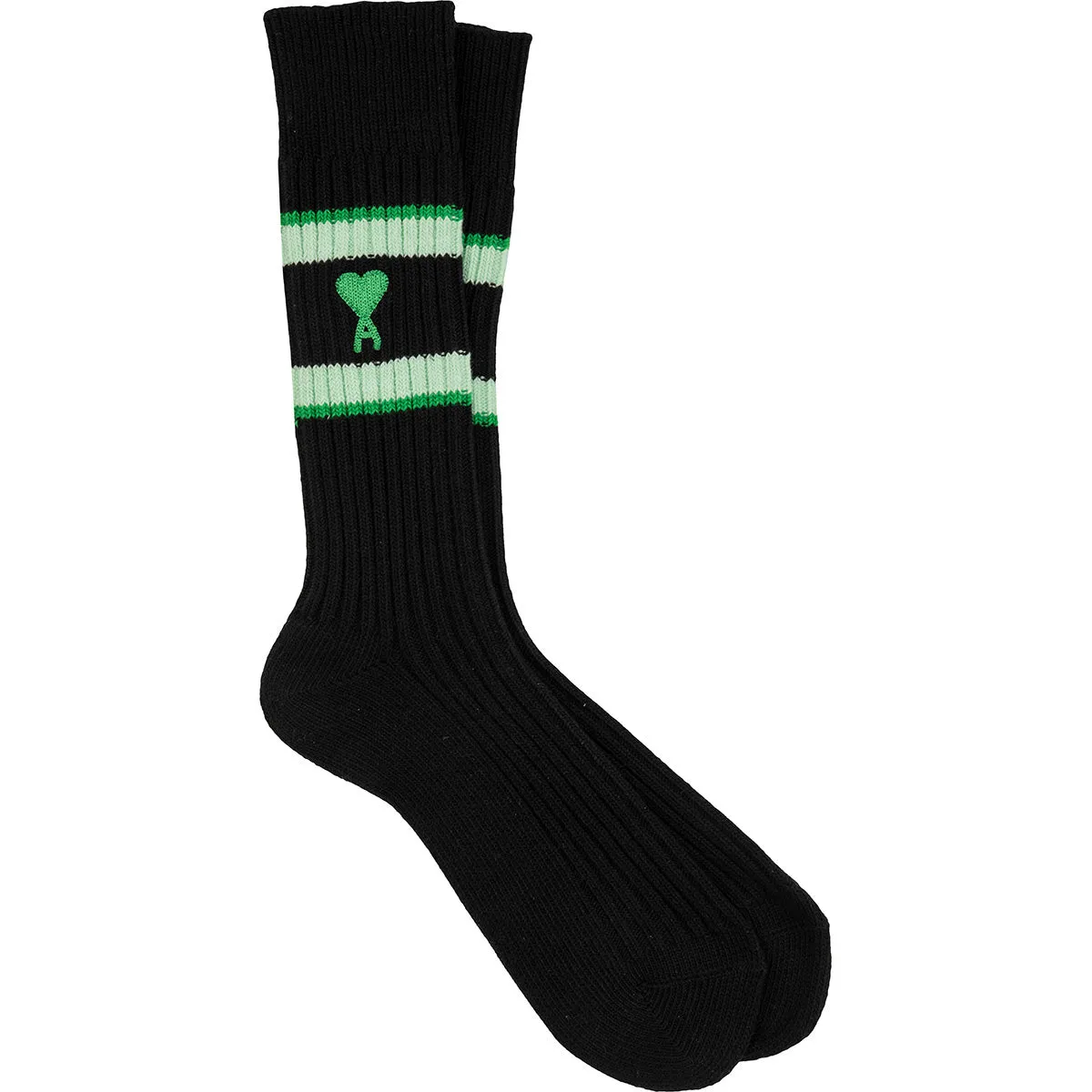 AMI Logo Intarsia Stripe Detailed Socks