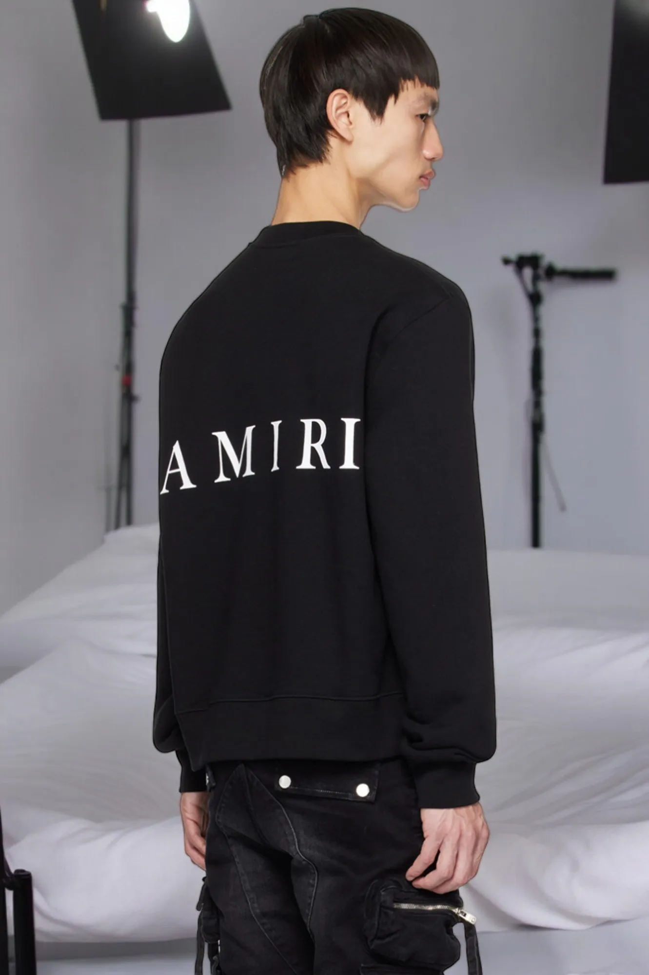 AMIRI  |Crew Neck Unisex Street Style Long Sleeves Plain Cotton