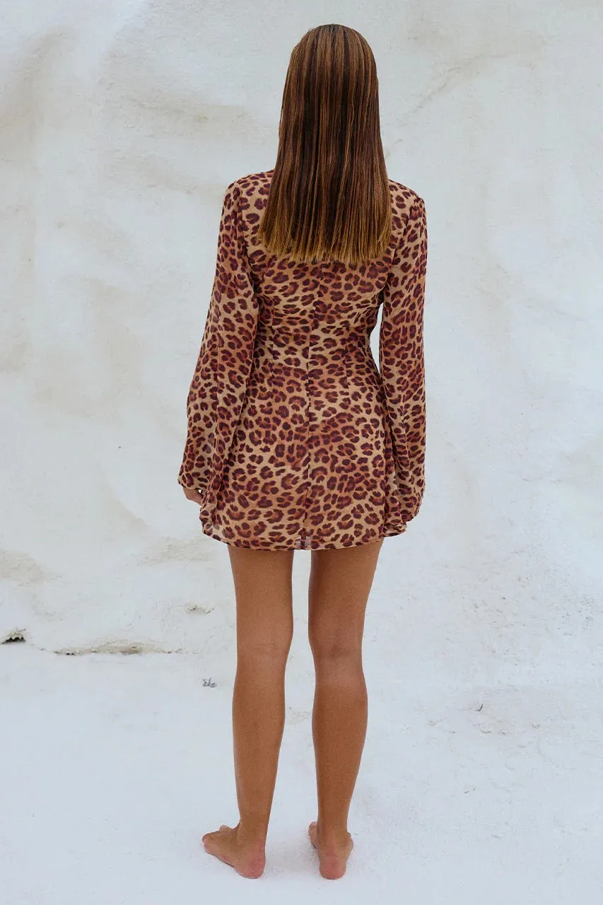 Anara Mini Dress - Leopard