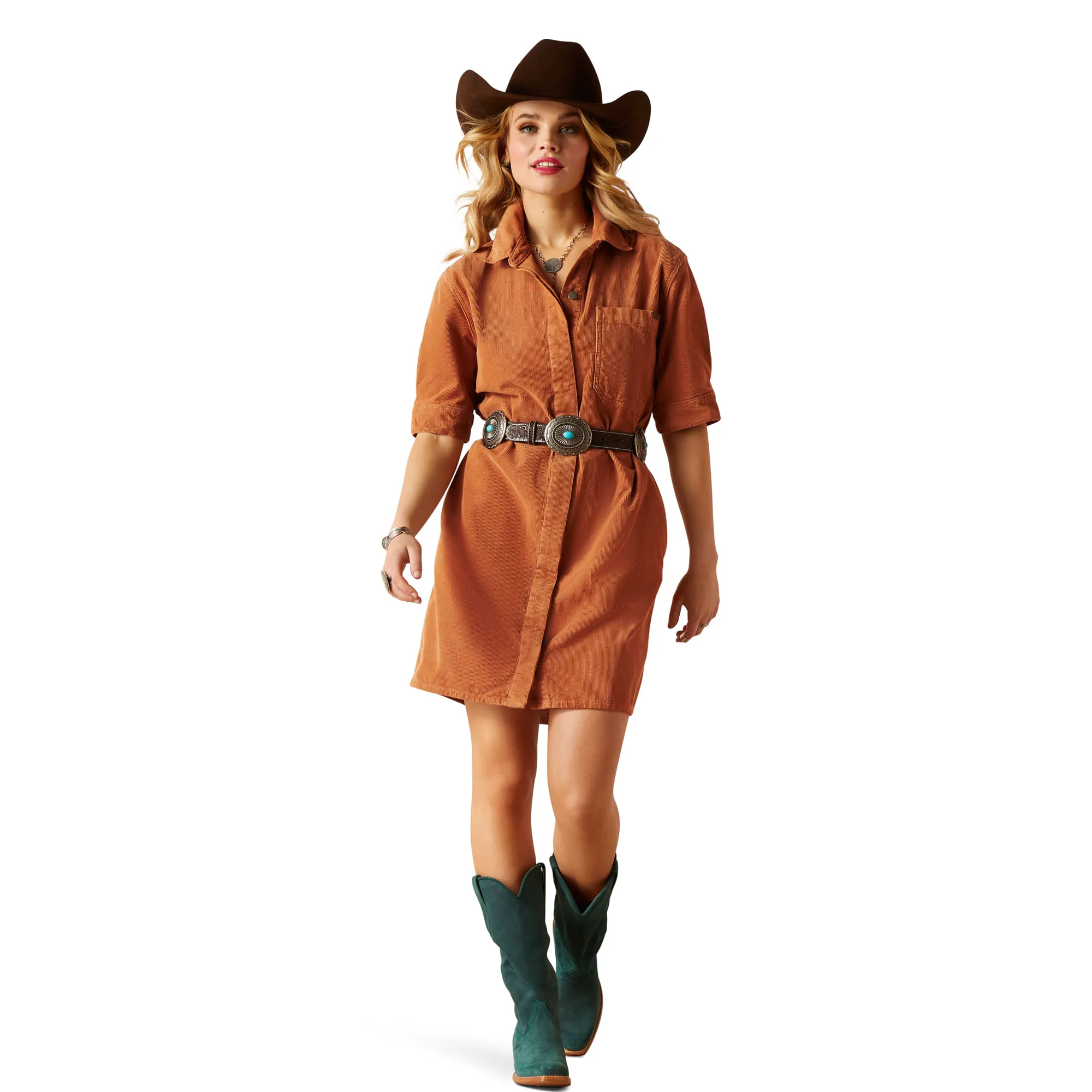 Ariat Womens Khaki Camel Corduroy Dress