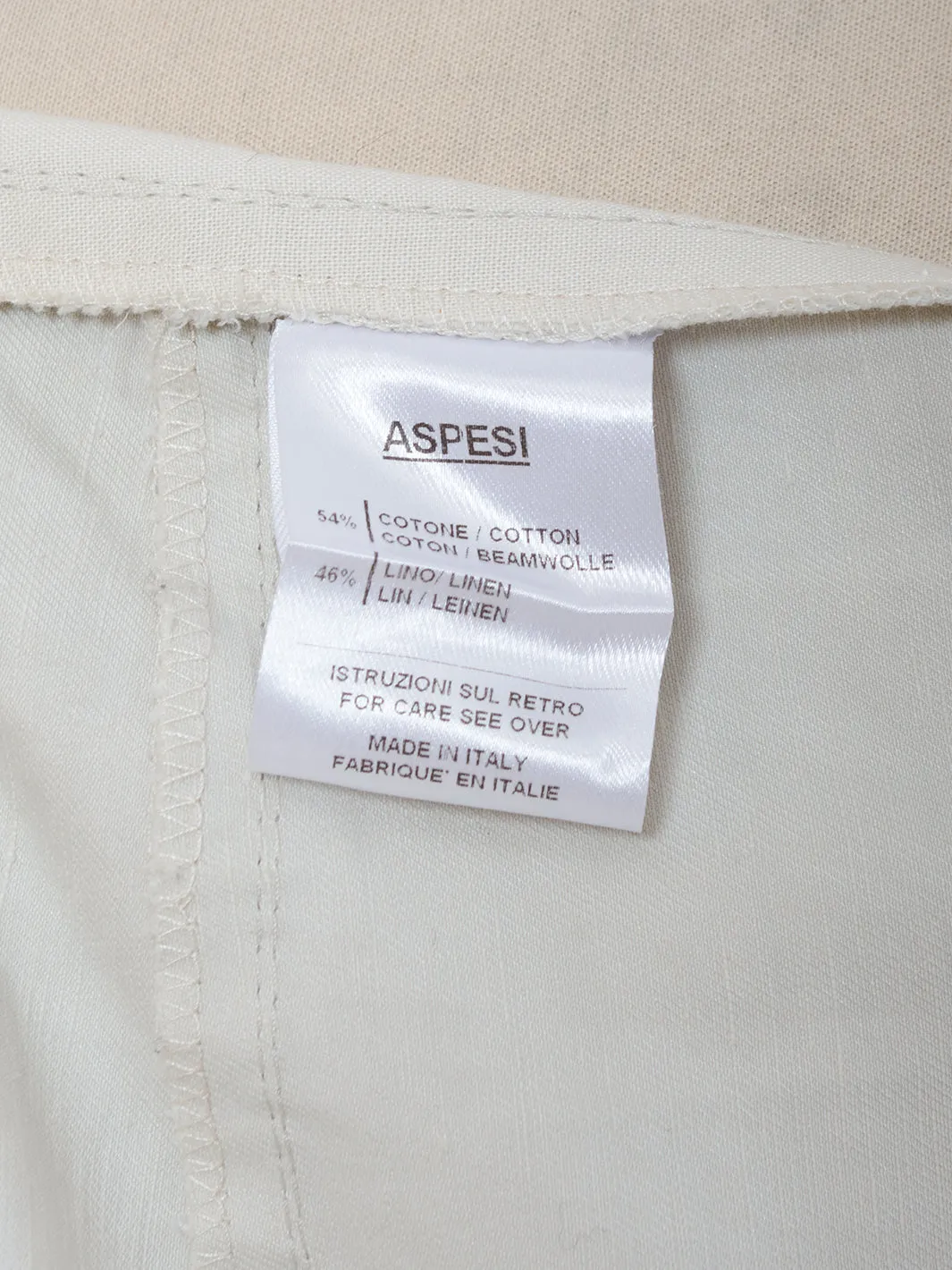 Aspesi Ivory Cotton Trousers