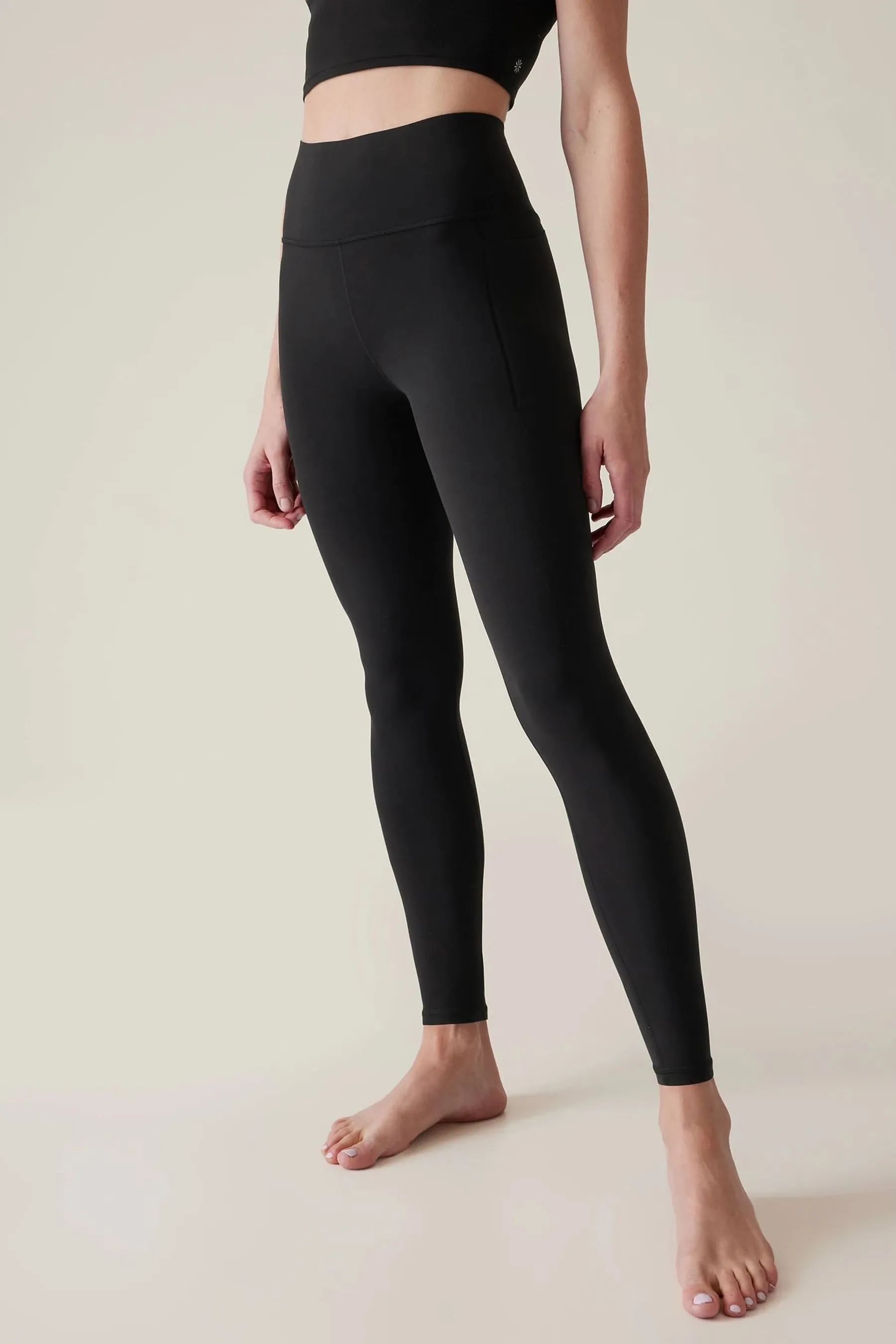 Athleta Black Transcend Mid Rise Leggings