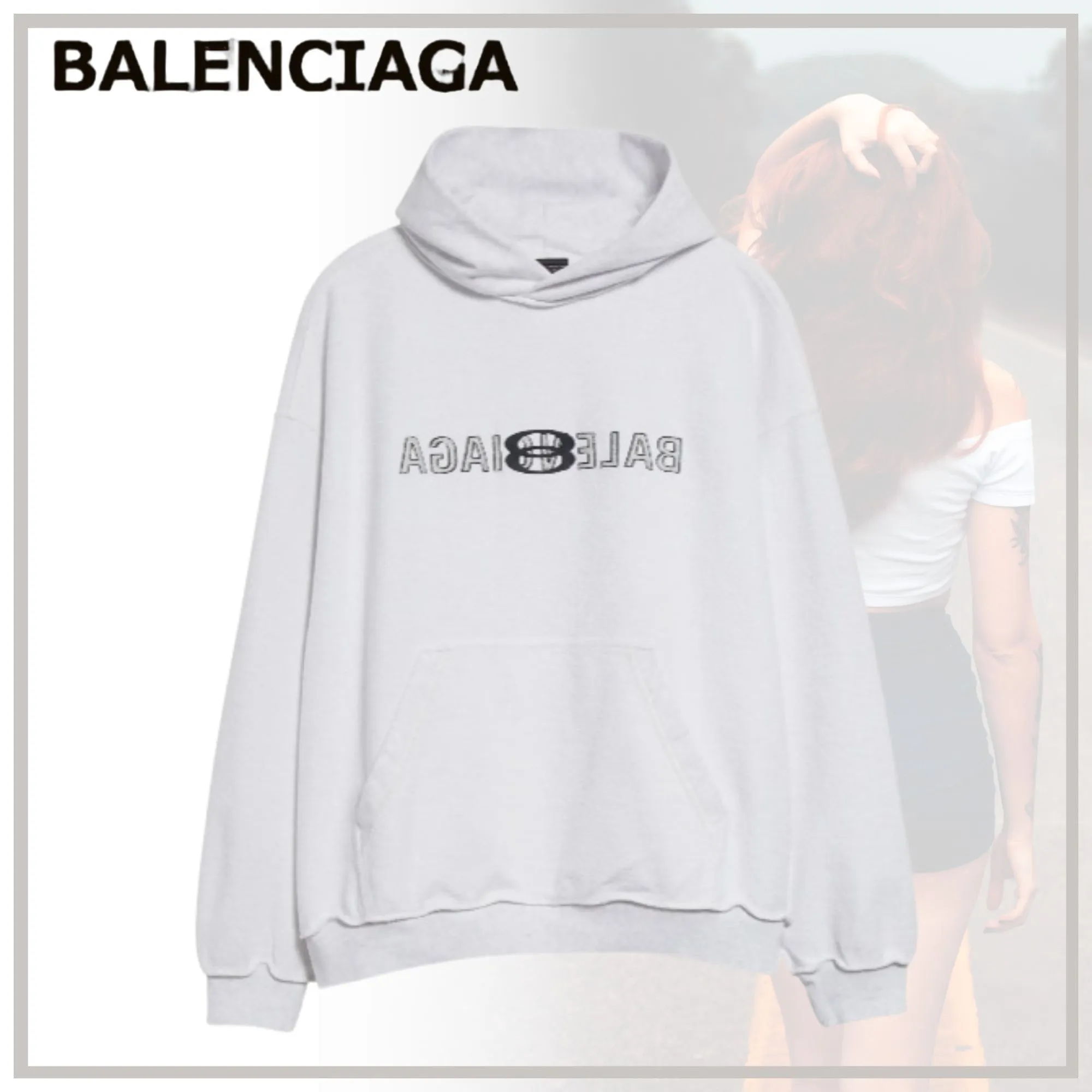 BALENCIAGA  |Unisex Street Style Long Sleeves Plain Cotton Oversized Logo