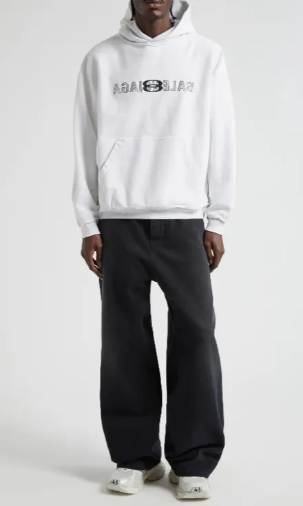 BALENCIAGA  |Unisex Street Style Long Sleeves Plain Cotton Oversized Logo