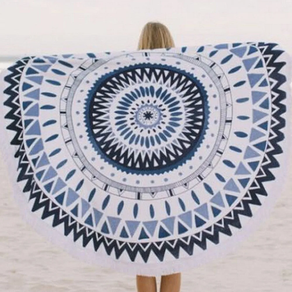 Beach Scarves Throw Roundie Mandala Pattern Sport Mat Bohemian Wrap Cachecol