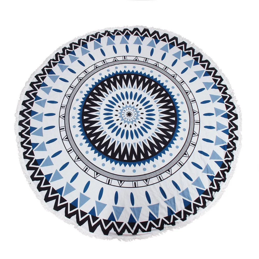 Beach Scarves Throw Roundie Mandala Pattern Sport Mat Bohemian Wrap Cachecol