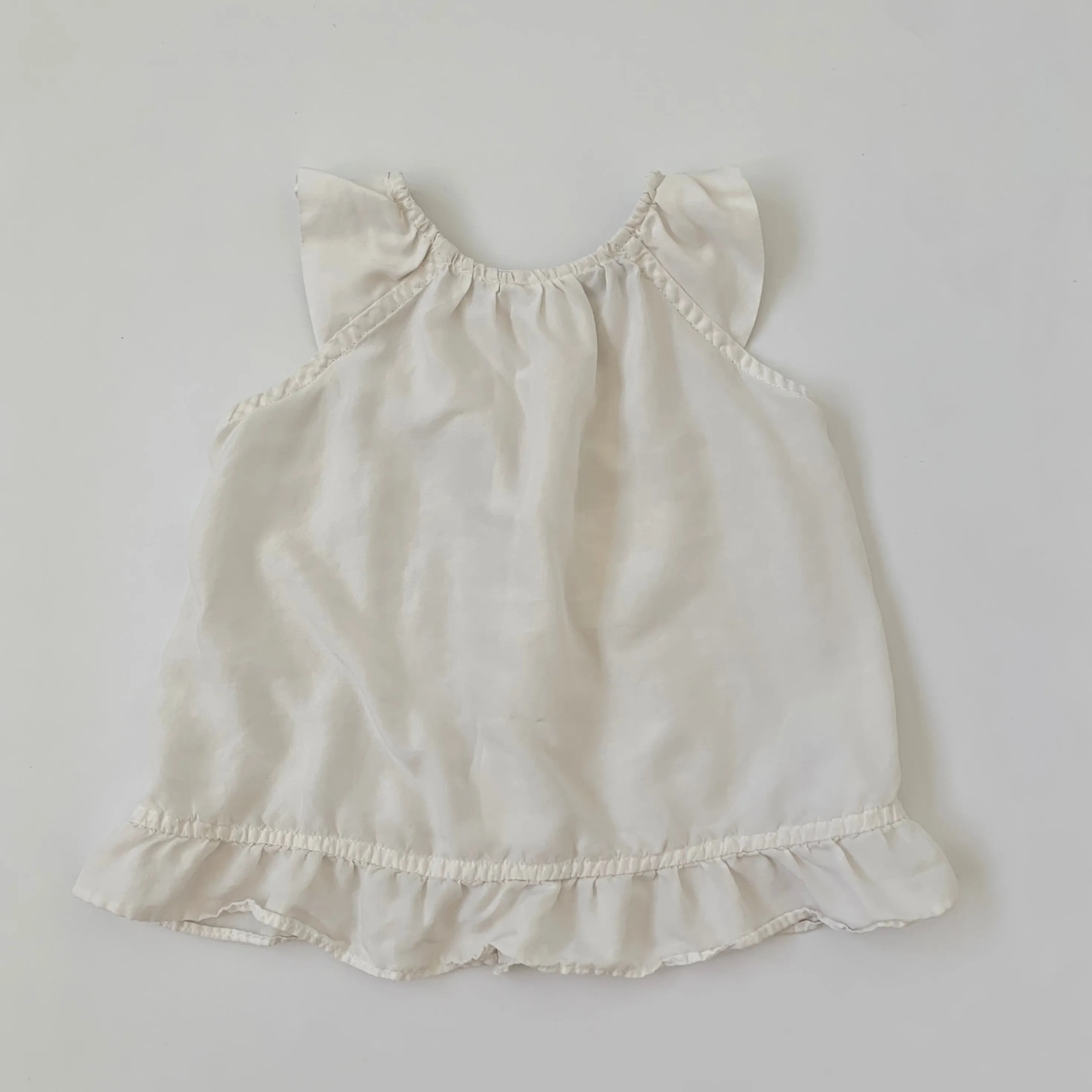 Belle Enfant White Silk Blouse: 6-12 Months