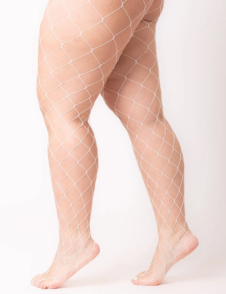 BIG MESH FISHNET STOCKING - WHITE