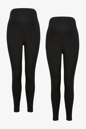 Black Maternity Essential Leggings 2 Pack