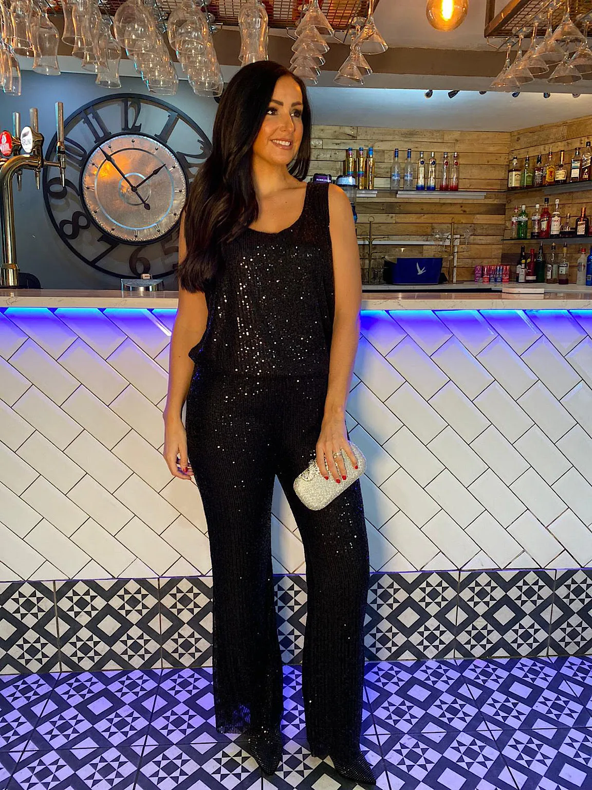 Black Sequin Shimmer Vest Dawn