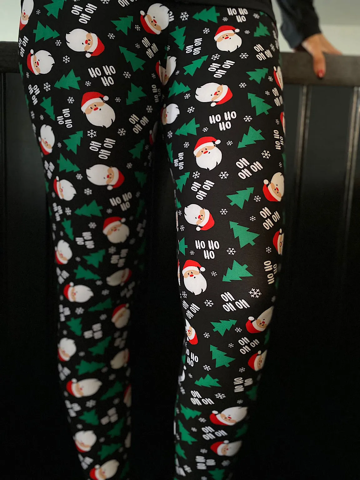 Black Soft Touch Xmas Tree Leggings