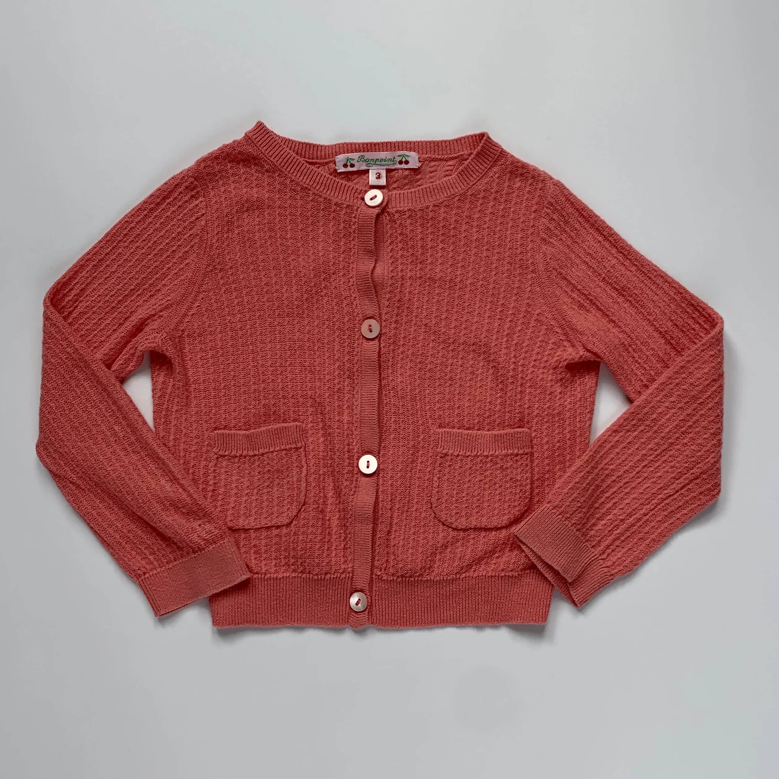 Bonpoint Coral Cotton Cardigan: 3 Years