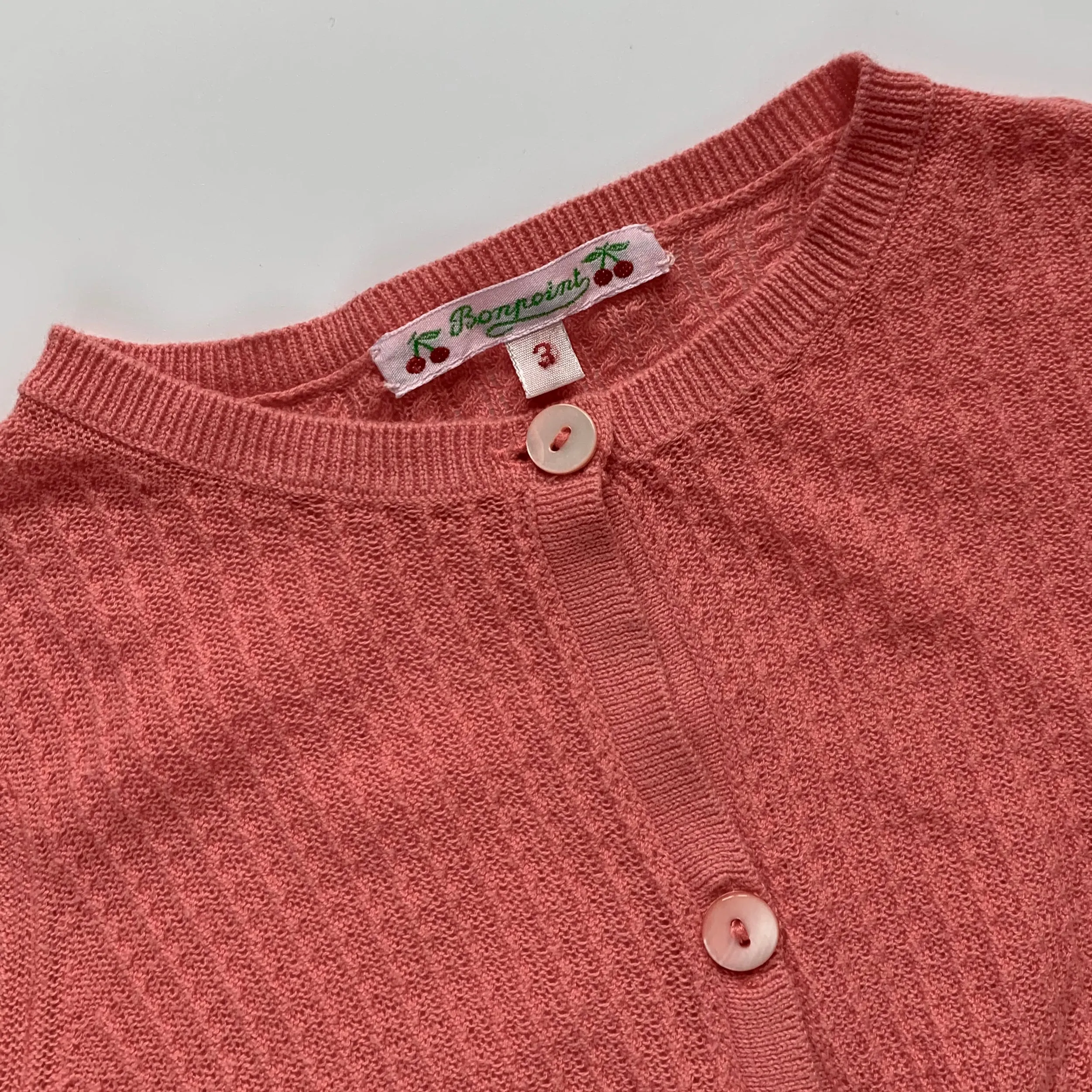 Bonpoint Coral Cotton Cardigan: 3 Years