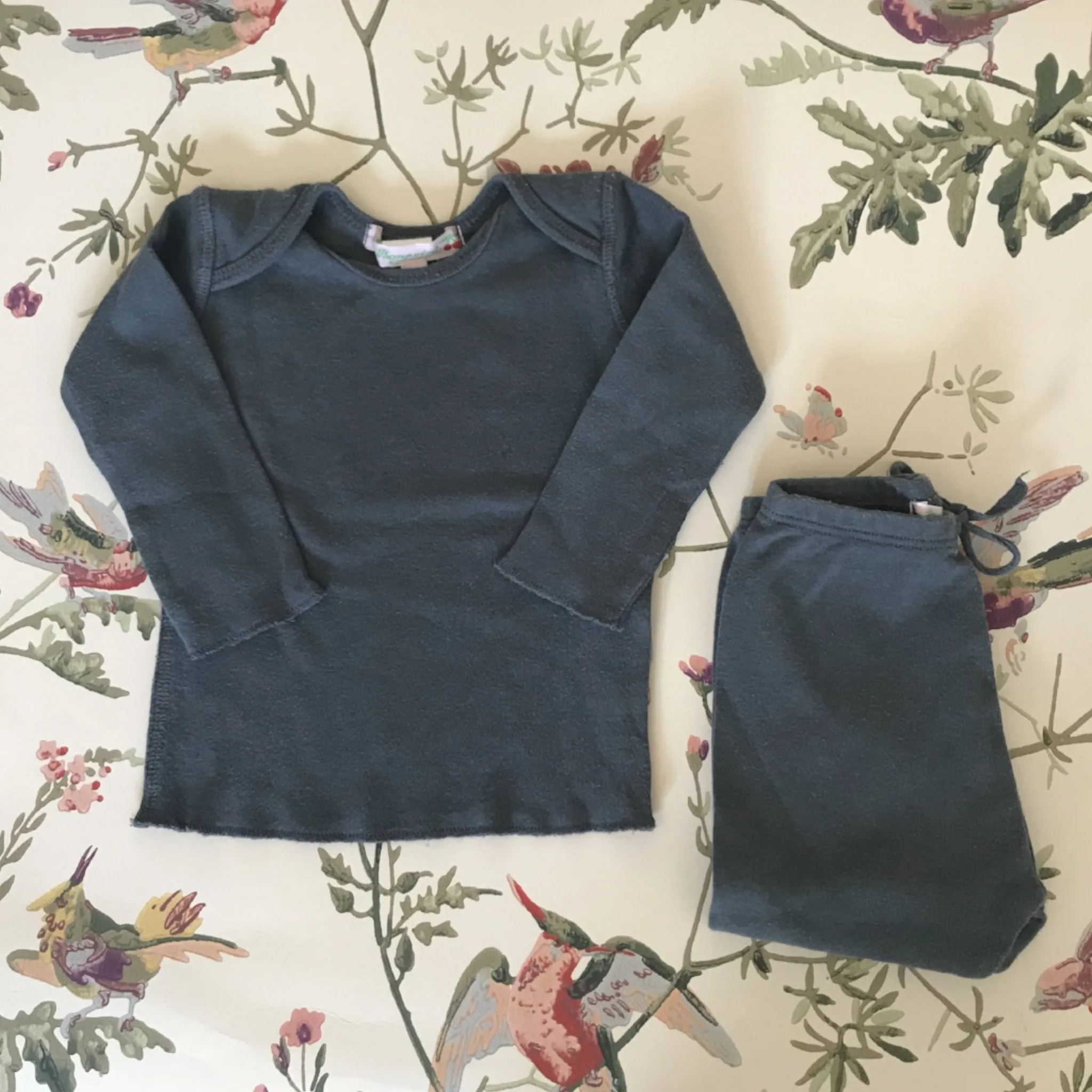 Bonpoint Teal Cotton Top And Leggings Set: 18 Months