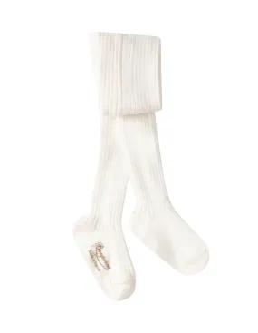 BONPOINT White Baby Ribbed Tights