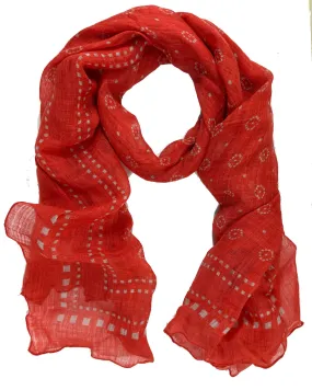 Brunello Cucinelli Linen Scarf Fire Red Design - Men SALE