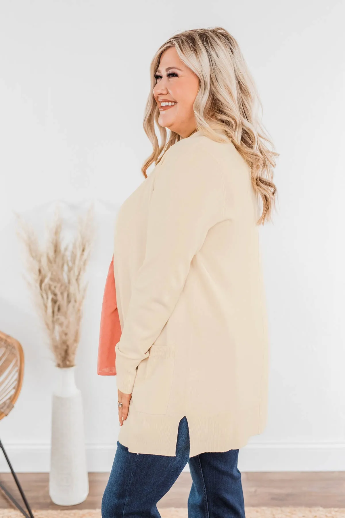 Can't Resist This Knit Pocket Cardigan- Cream