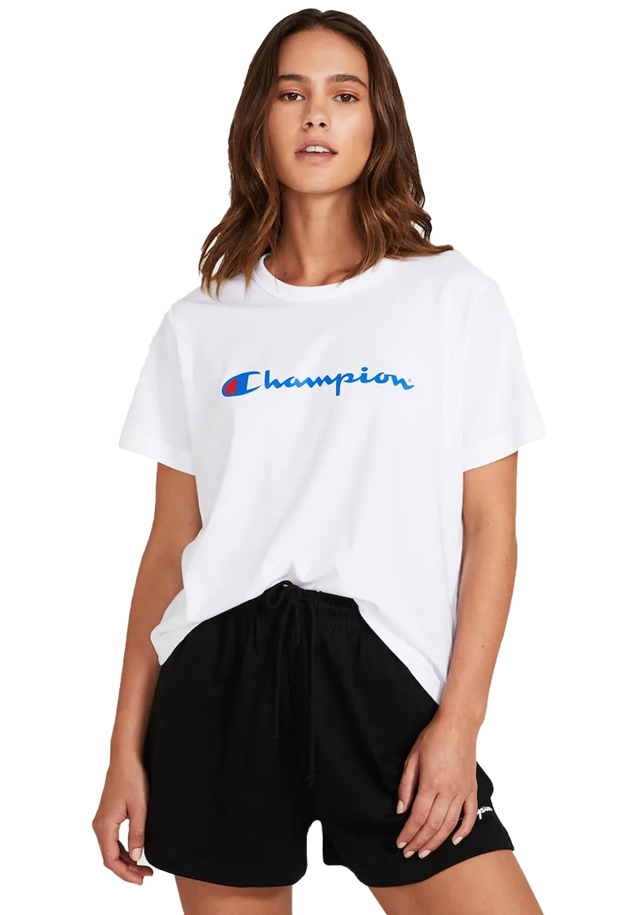 Champion Womens Script Crop Boxy Tee White  CUWGN WIT