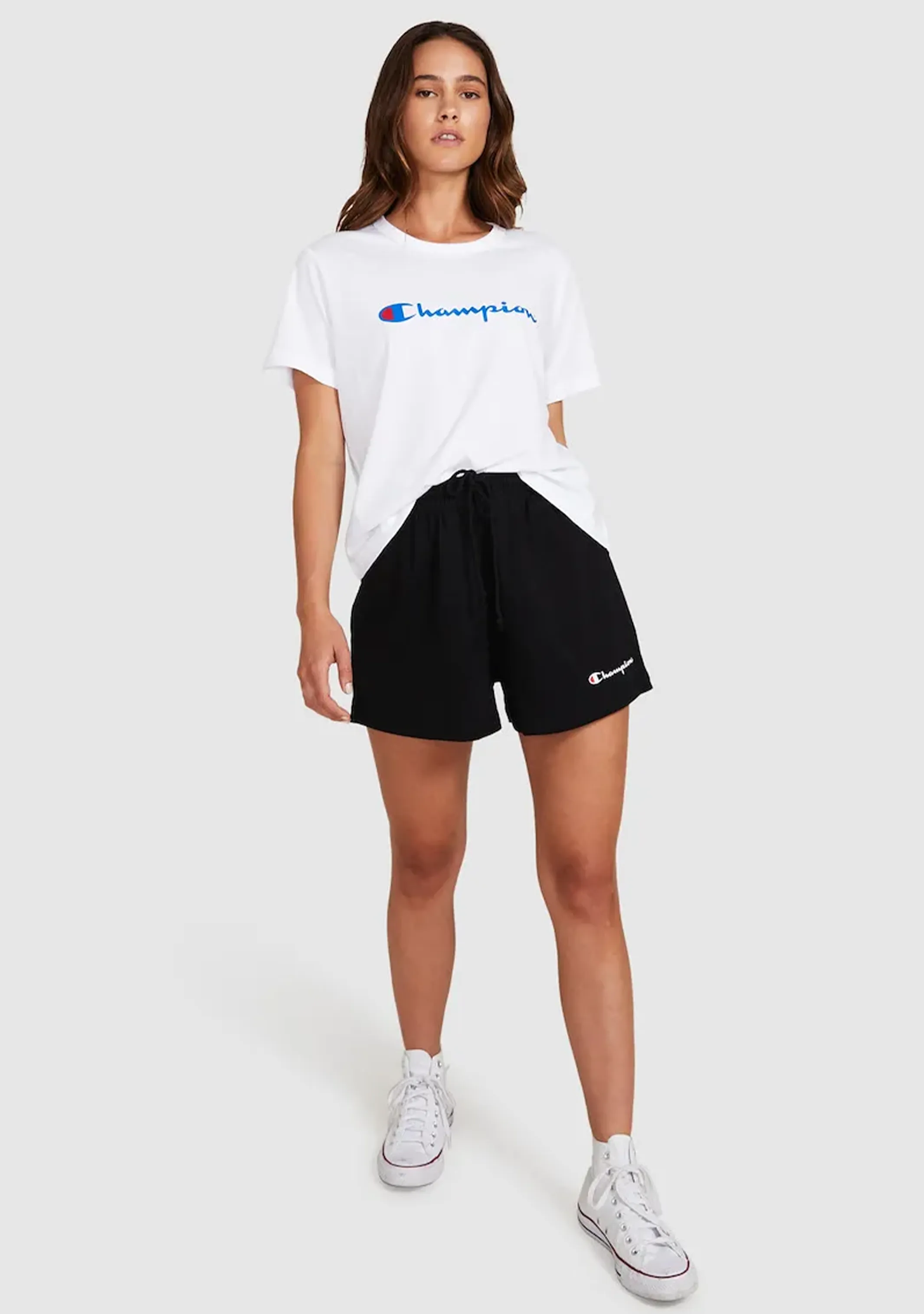 Champion Womens Script Crop Boxy Tee White  CUWGN WIT