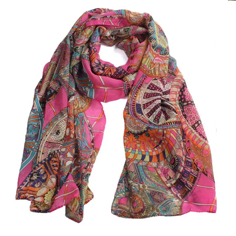 Chiffon Scarf From india Beach Scarves Sexy Shawls poncho Women Girl Printed Silk Long Soft Scarfs Wrap