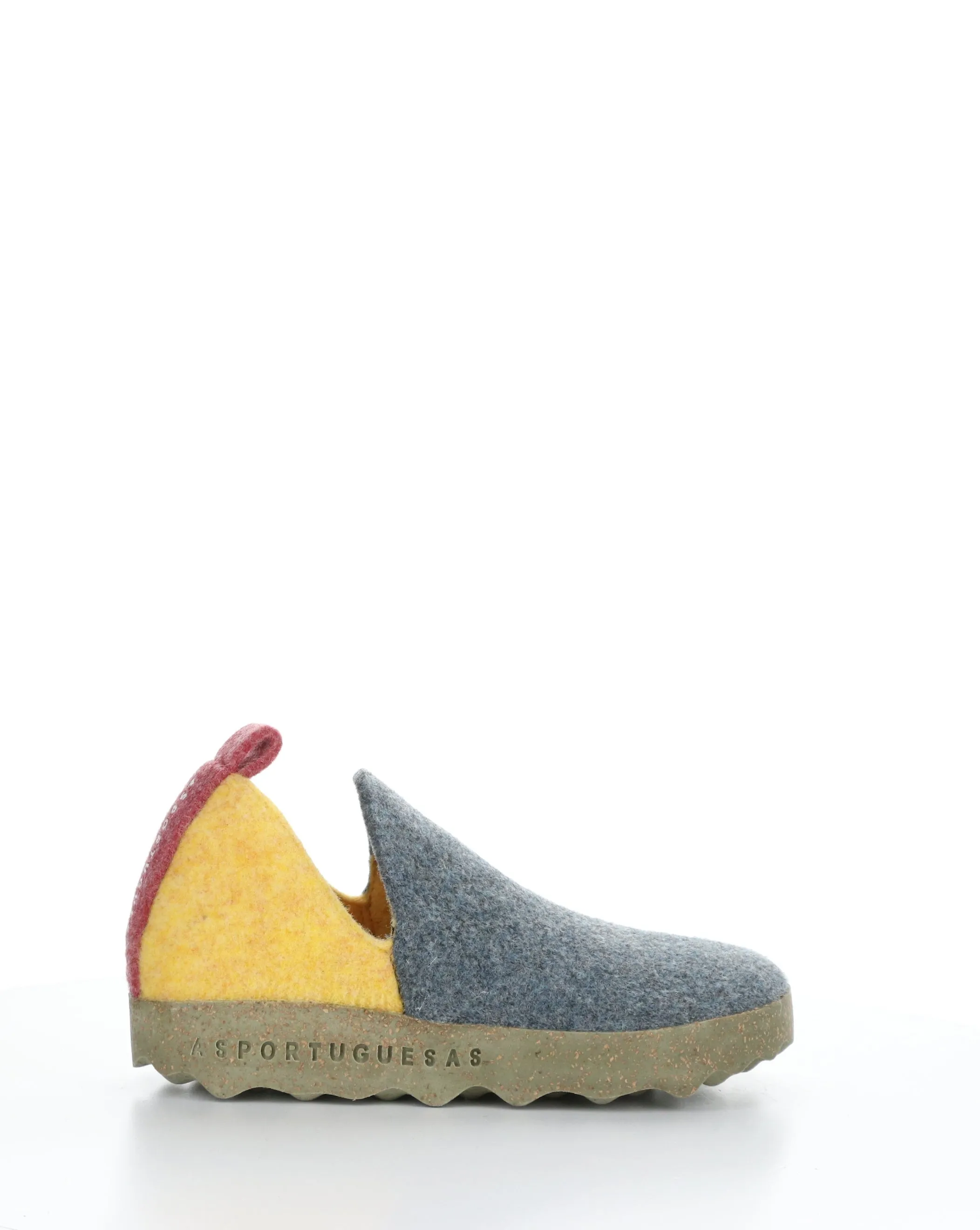 CITY086ASP 019 GREY BLUE/YELLOW Round Toe Shoes