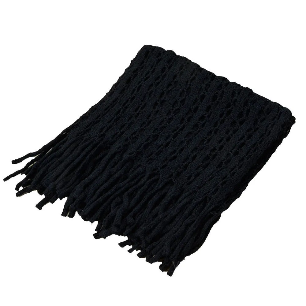 Decorative Tassel Scarf Collars Warm Wool Knit Scarf