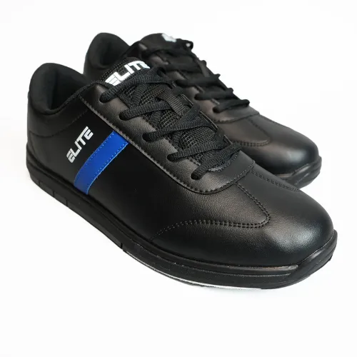 ELITE Men's Black/Royal Basic Athletic Lace Up Bowling Shoes with Universal Sliding Soles for Right or Left Handed Bowlers