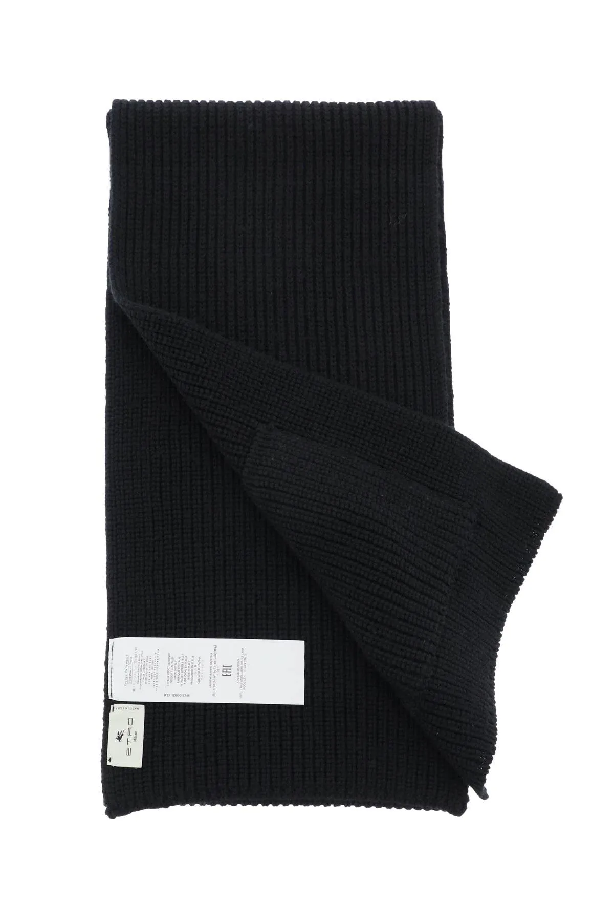 Etro ribbed wool scarf 1D000 9246 BLACK