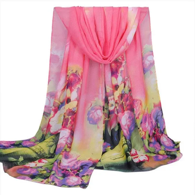 Fashion Women Long Soft Wrap scarf Ladies Shawl Chiffon Scarf Scarves YE SM6