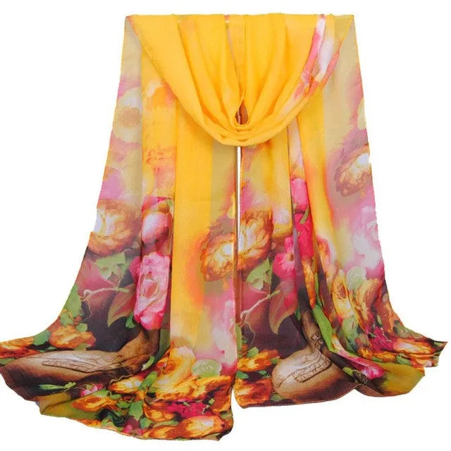 Fashion Women Long Soft Wrap scarf Ladies Shawl Chiffon Scarf Scarves YE SM6