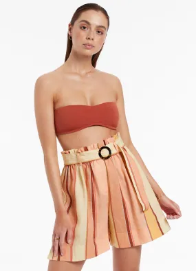 Fira Stripe High Waist Short - Marigold