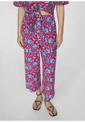 Floral print culotte trousers