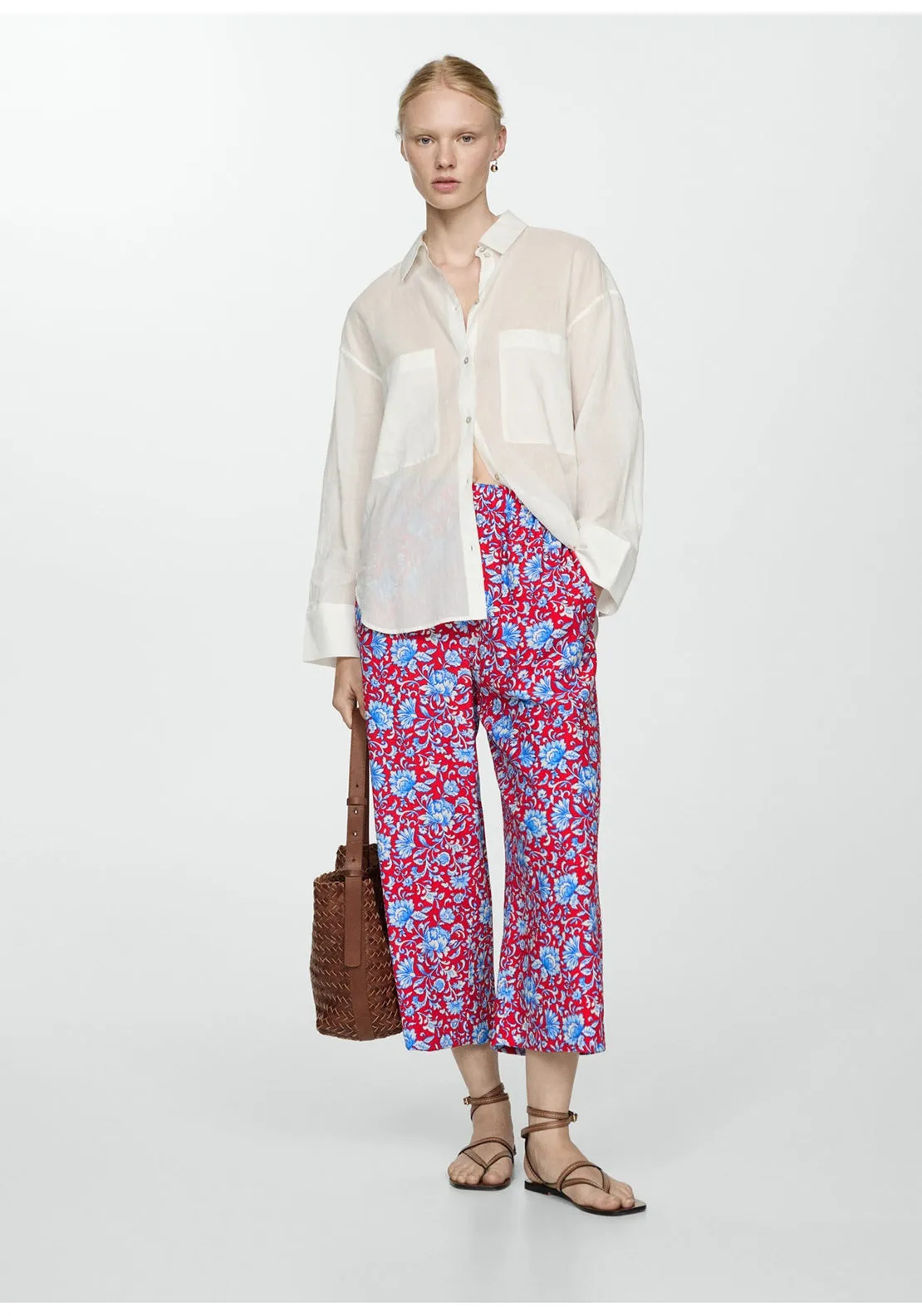 Floral print culotte trousers