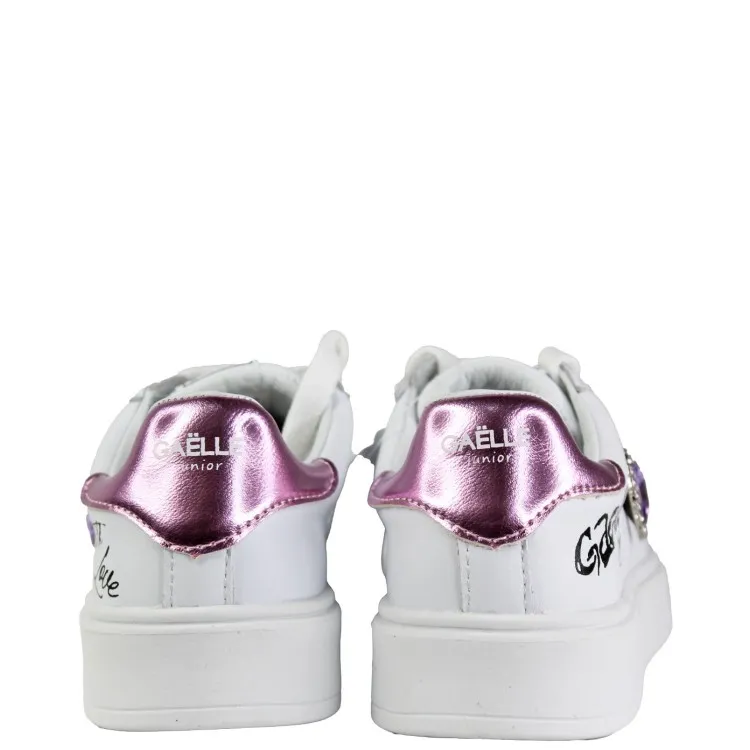 Gaelle CHLOE GS0024L Scarpe Bambina Sneaker Stringate Bianco Viola