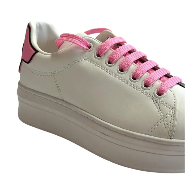 Gaelle Paris GACAW0013 ADDICT Sneaker Donna Stringate Bianco Rosa