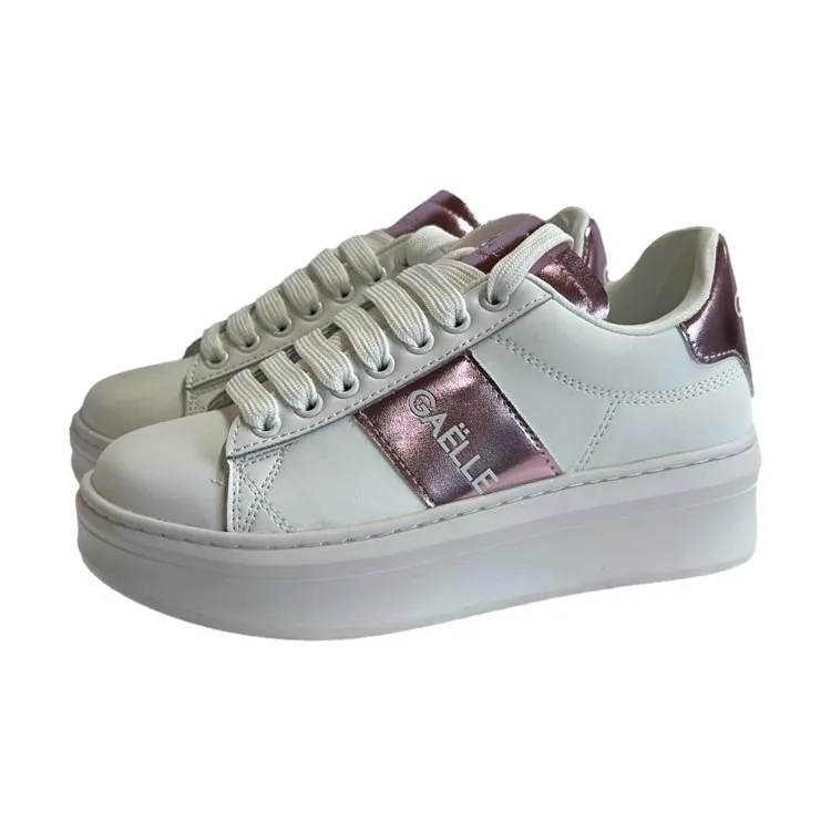 Gaelle Paris GACAW0016 ADDICT Sneaker Donna Stringate Bianco Rosa