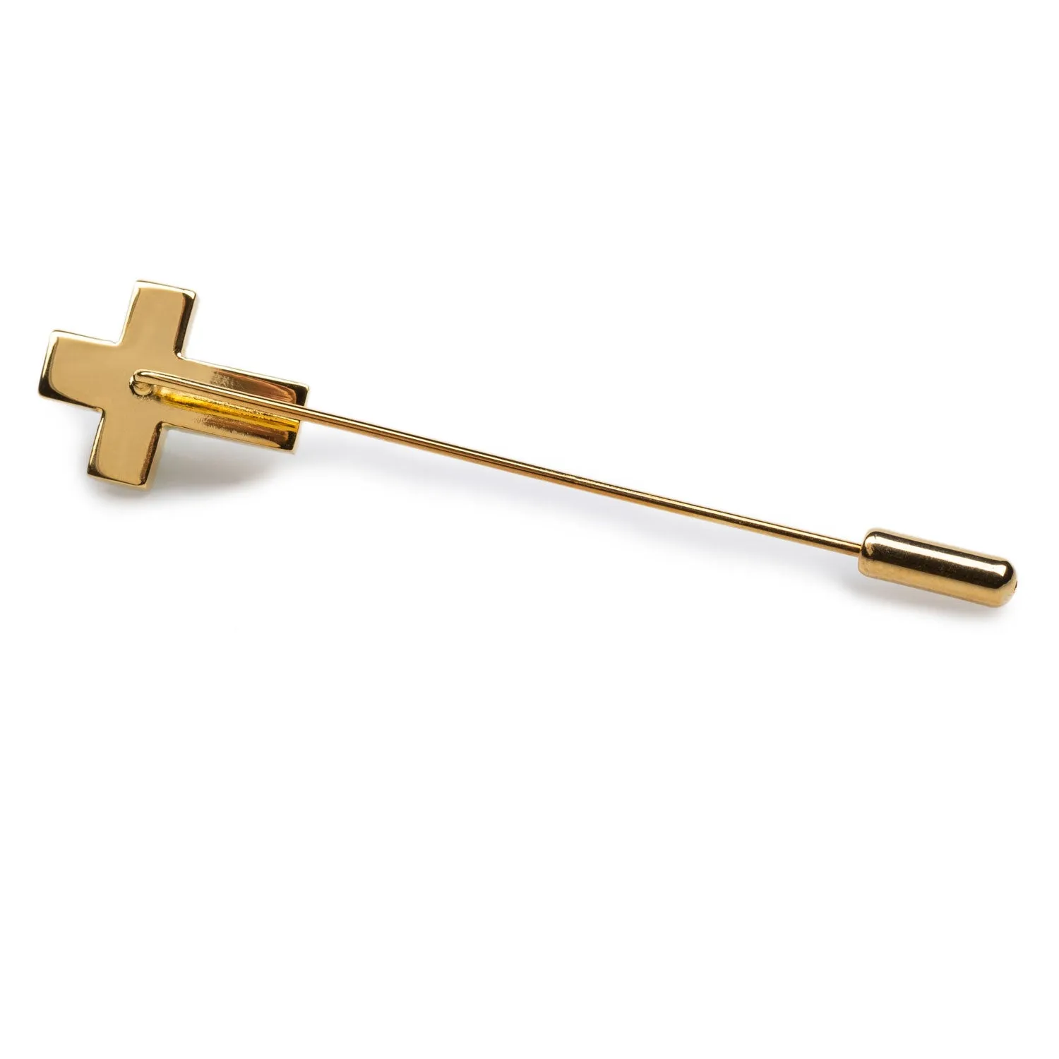 Gold Cross Lapel Pin