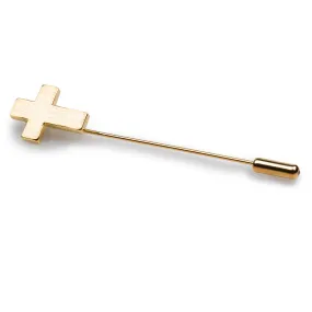 Gold Cross Lapel Pin