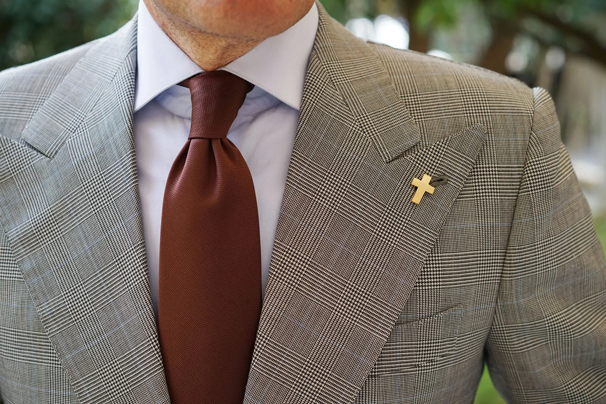 Gold Cross Lapel Pin