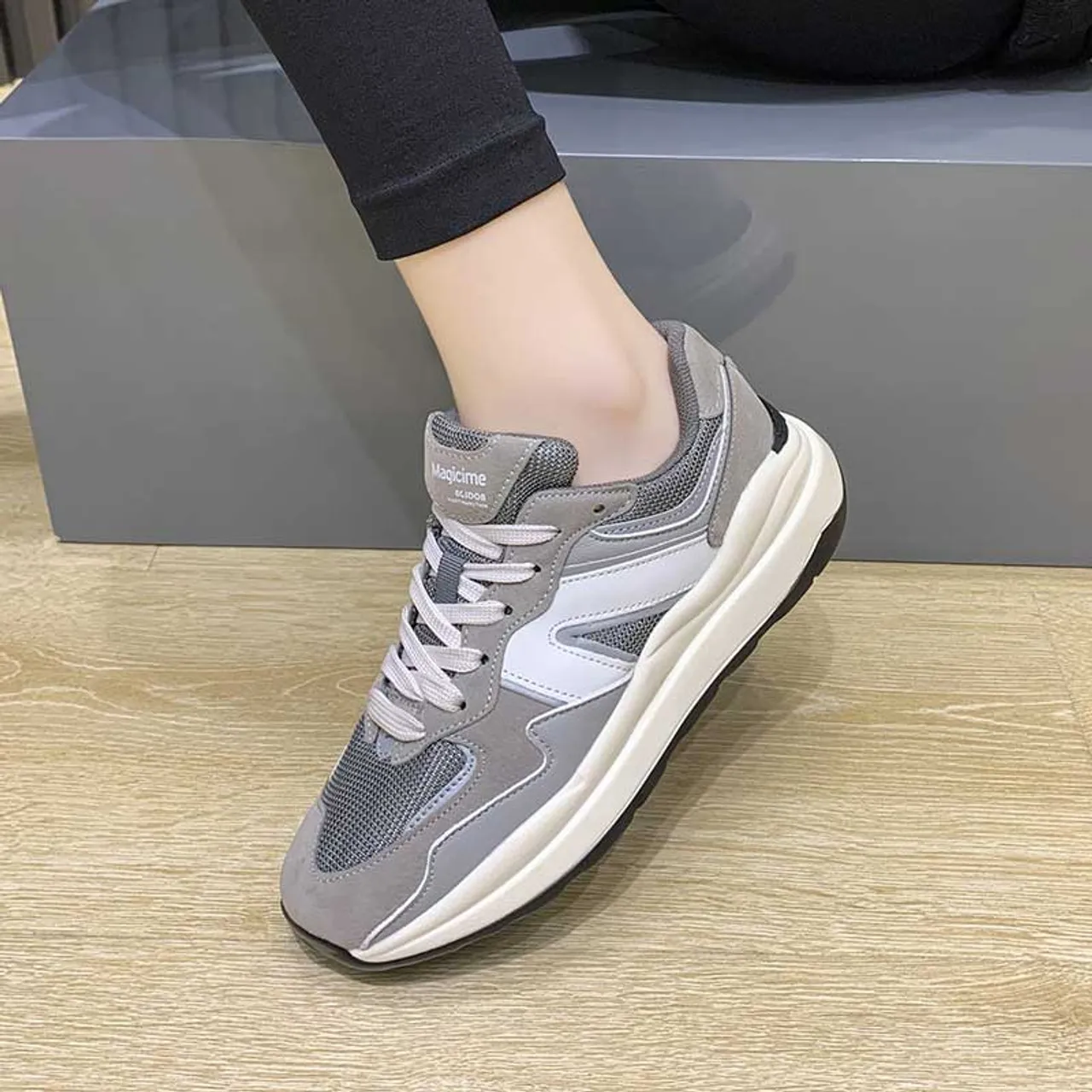 Grey label print casual shoe sneaker