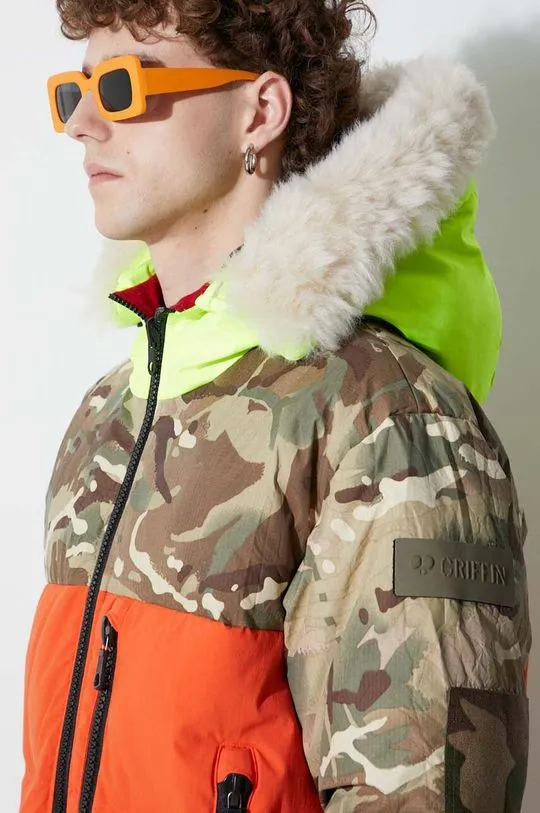 Griffin reversible down jacket men's orange color